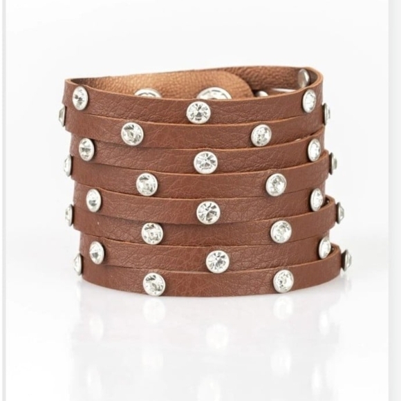 paparazzi Jewelry - Sass Squad Urban Paparazzi Brown Leather Bracelet with Silver Accents